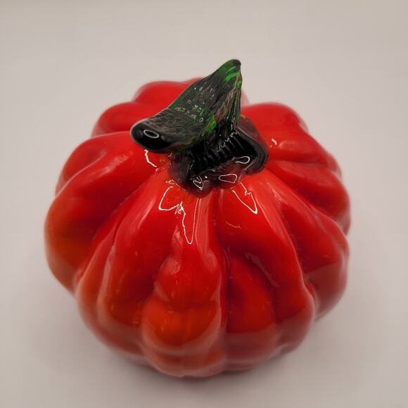 Vintage Blown Art Glass Pumpkin Thanksgiving Autumn Fall Decor - Picture 5 of 6